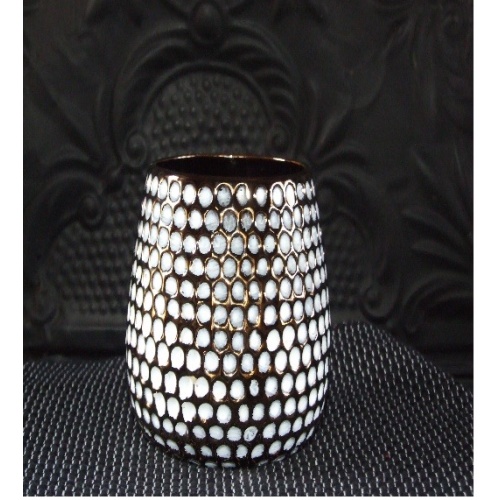 White & Gold Flower vase Small